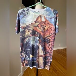 L.A.T.H.C. Los Angeles Tree House Club size M Tiger Tee shirt double sided hit